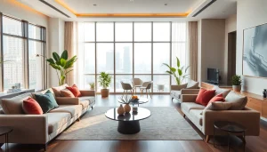 Visual representation of innovative interior design dubai featuring a luxurious apartment setting.