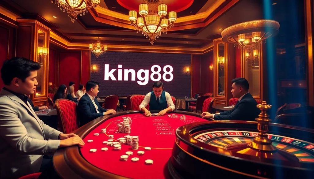 Experience high-stakes poker action at king88 casino with luxurious ambiance and professional dealers.