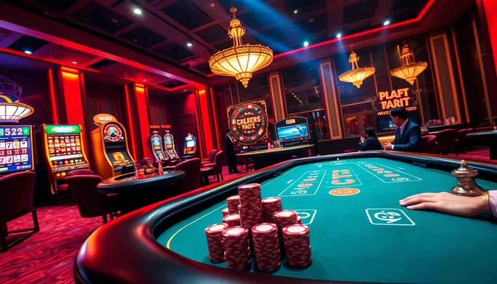 Experience the excitement at Nhà Cái THABET with vibrant casino tables, thrilling games, and professional dealers.