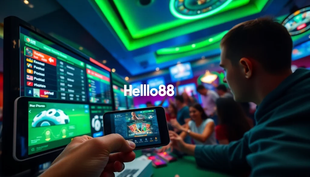 Hello88 interactive online gaming interface showcasing exciting betting opportunities and vibrant colors.