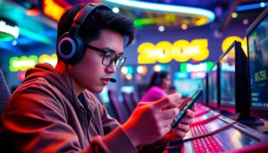 Menggunakan smartphone untuk bermain istana777 bet di lingkungan gaming yang seru.