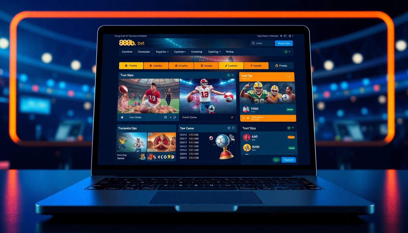 Experience the excitement of online betting with 888b.bet's user-friendly interface showcasing diverse games.