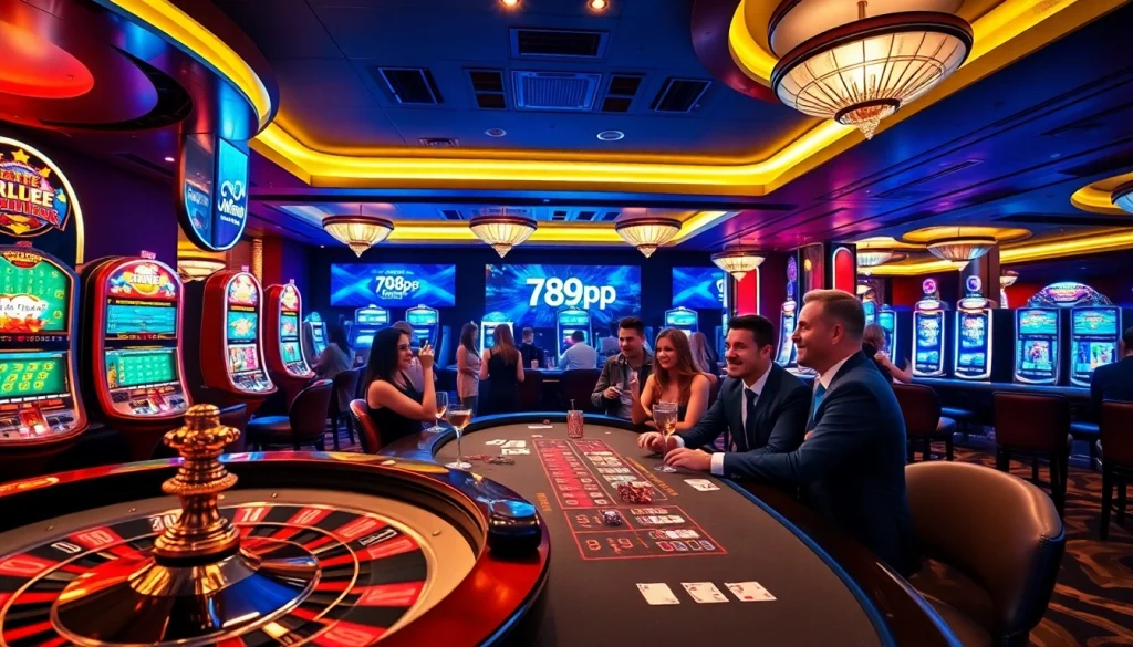 Experience exhilarating gameplay at https://789pp.nl/ with a vibrant casino atmosphere featuring roulette and slot machines.