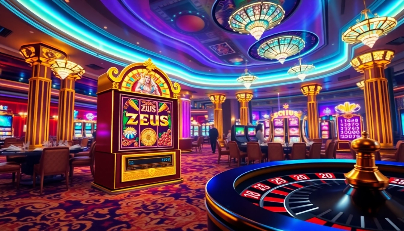 Experience excitement as players enjoy the zeus slot machine with vibrant graphics and spinning reels.