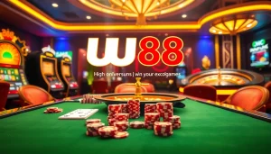 UU88 gaming scene showcasing luxurious casino elements like tables and slot machines.