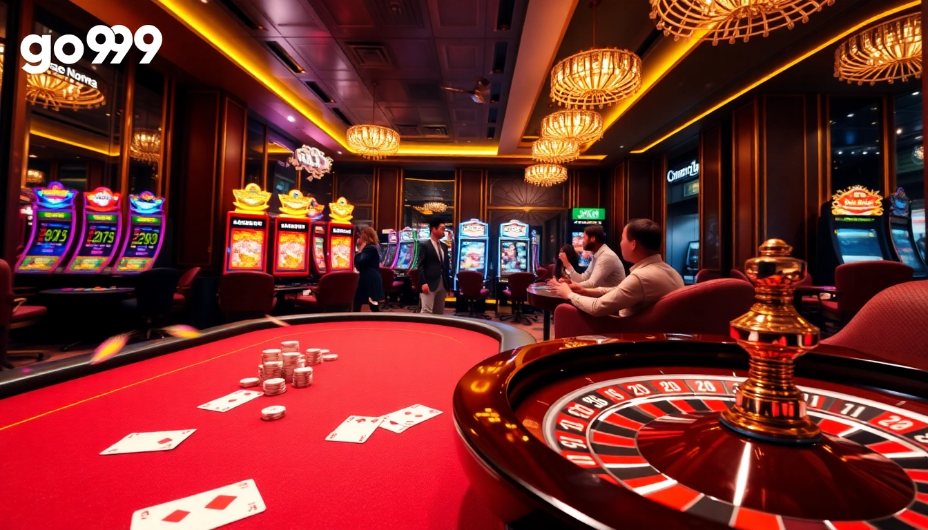 Go99 players enjoying an exciting online casino game in a luxurious setup.