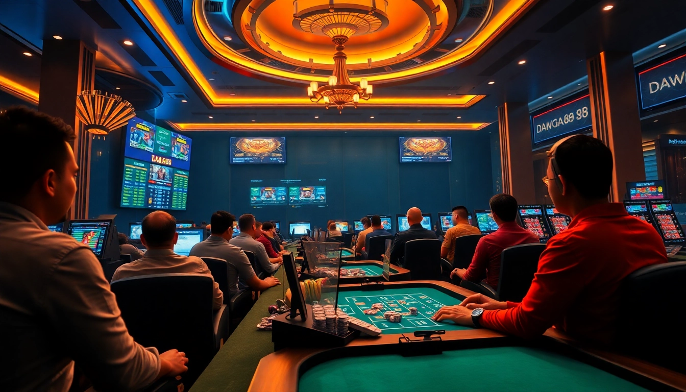 DAGA88 online gambling scene at dagawin.live showcasing live cockfighting and vibrant casino activities.