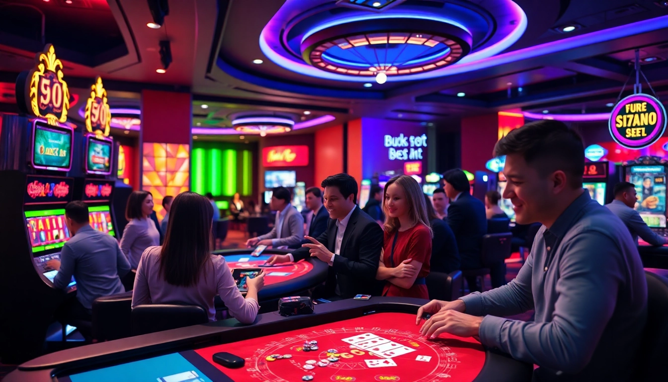 Engaged players enjoying the online gaming experience at 123b.faith's vibrant casino scene.