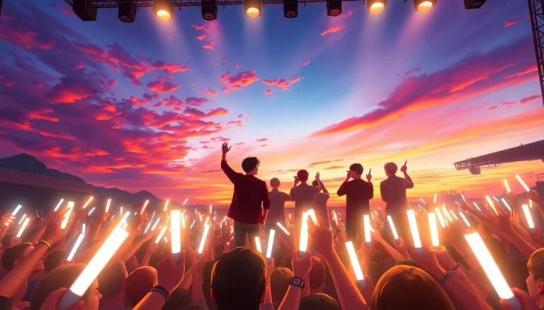 BTS news showcases the group performing live with passionate fans in an electrifying atmosphere.