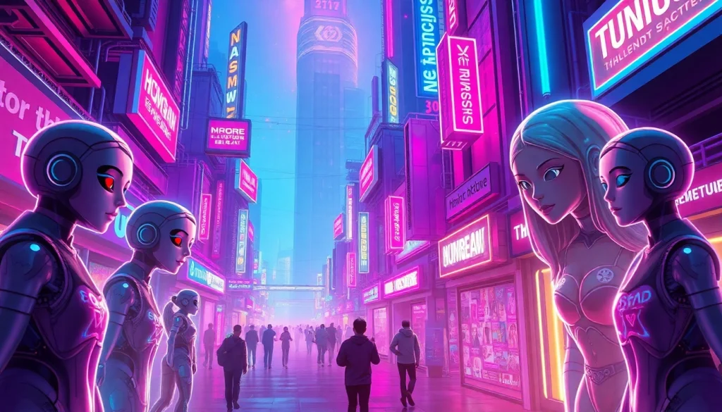 Engaging scene showcasing free NSFW character AI in a vibrant, digital landscape