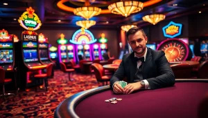 Join the excitement at OKFUN.COM with players engaging at a vibrant casino table.