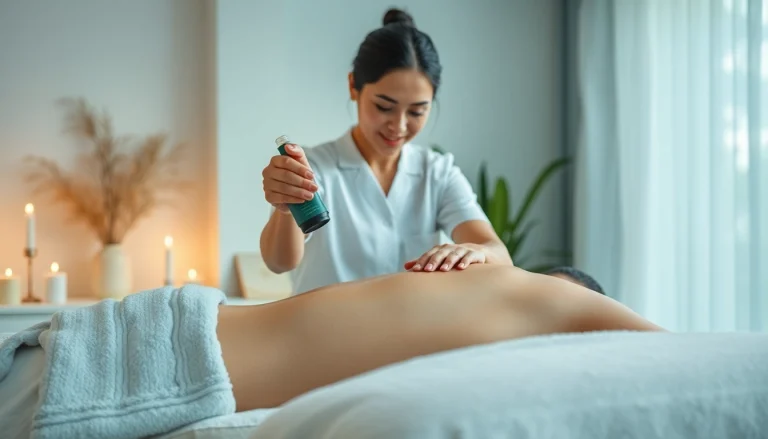 출장 massage therapy in a cozy setting with a professional therapist.