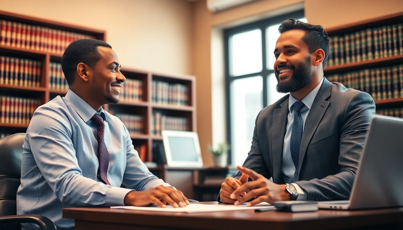 Jacksonville Immigration Lawyer discussing options with a client in a welcoming office.