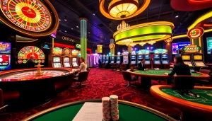 Experience thrilling gameplay at OKFUN.COM with dynamic casino elements and engaging atmosphere.