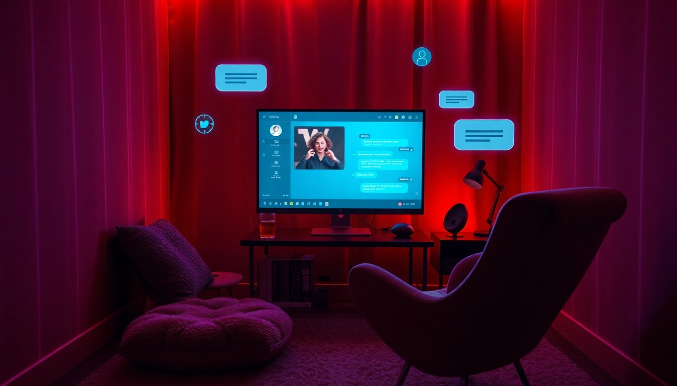 Engaging NSFW AI chat experience in a cozy, intimate room.