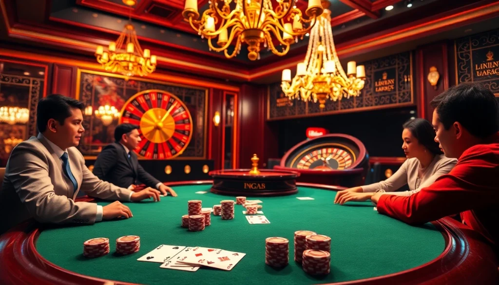 Experience the thrill of king88 at a vibrant online poker table with colorful chips and cards.