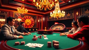 Experience the thrill of king88 at a vibrant online poker table with colorful chips and cards.