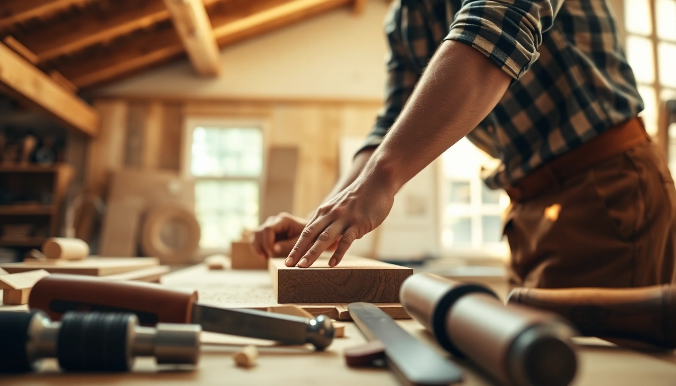 Carpentry Apprenticeship Near Me with a skilled carpenter crafting wood in a bright workshop.
