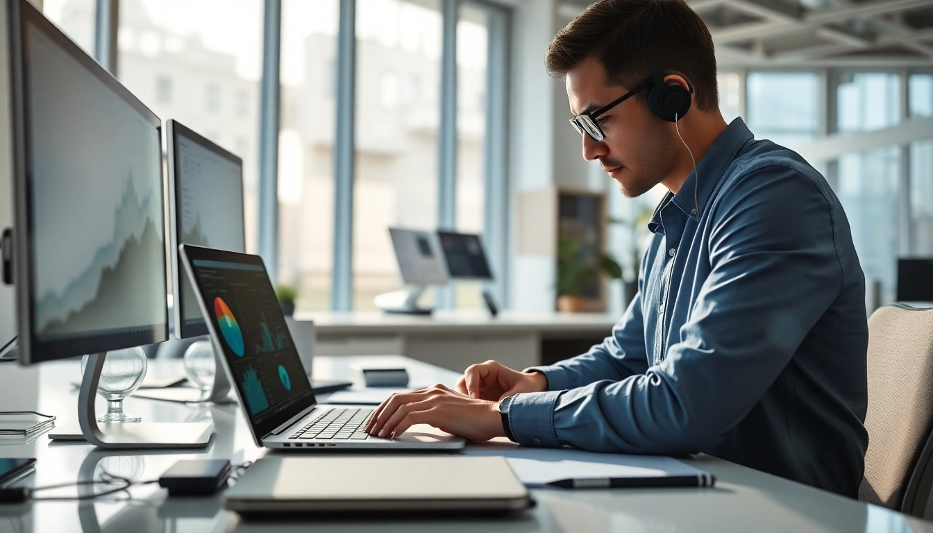 Analyze competitive intelligence data for strategic insights in a modern office.