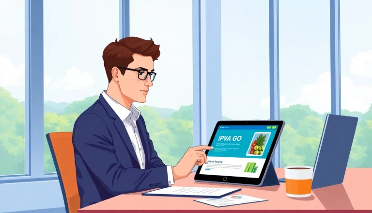 Engaged professional utilizing the IPVA GO website for efficient vehicle tax payment.