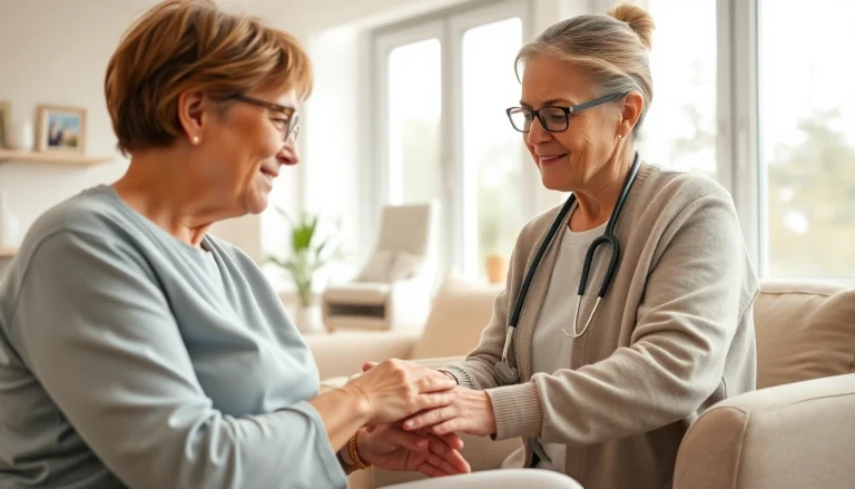 Engaging interaction between senior caregivers austin tx and elderly clients in a cozy home setting.