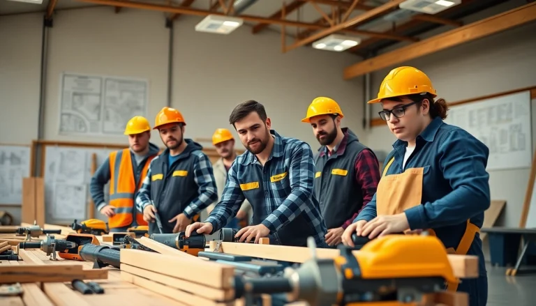 Learn about Construction trade schools in texas at a vibrant training session with students working on tools.