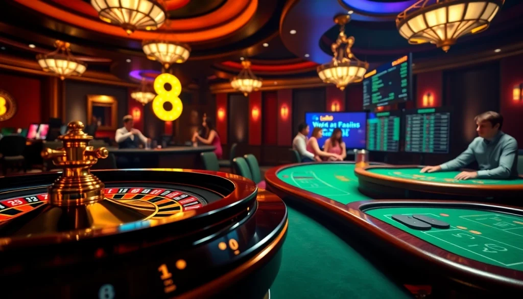Người chơi háo hức đắm chìm trong các trò chơi casino của LUCK8 với bàn chơi sống động và hành động cược năng động.