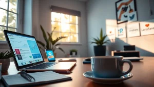 OnlyFans promotion tools showcased in a vibrant digital workspace, illustrating effective marketing strategies.