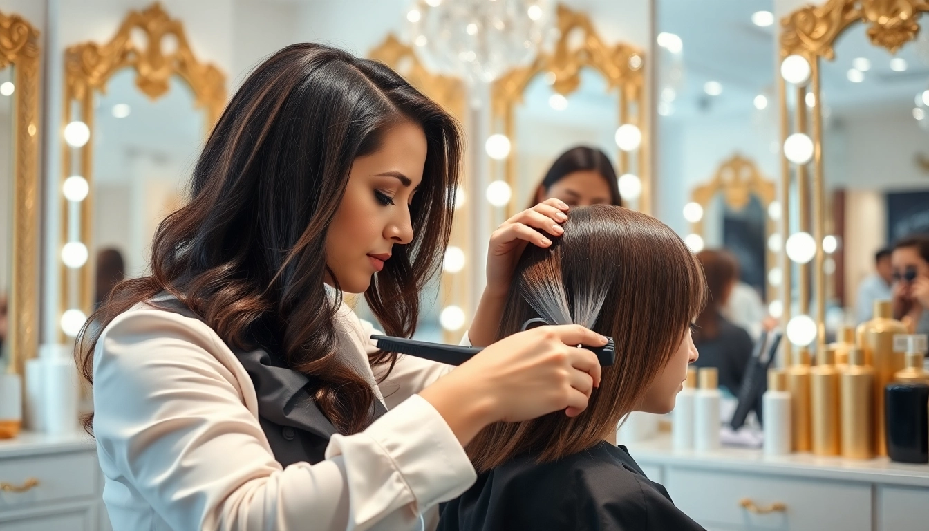 Coafor profesionist oferind servicii de salon de coafura de înaltă calitate.