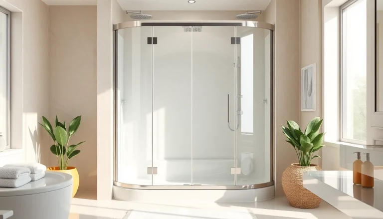 Duschkabine 90x90 komplett in eleganter Badezimmerumgebung mit modernen Details.