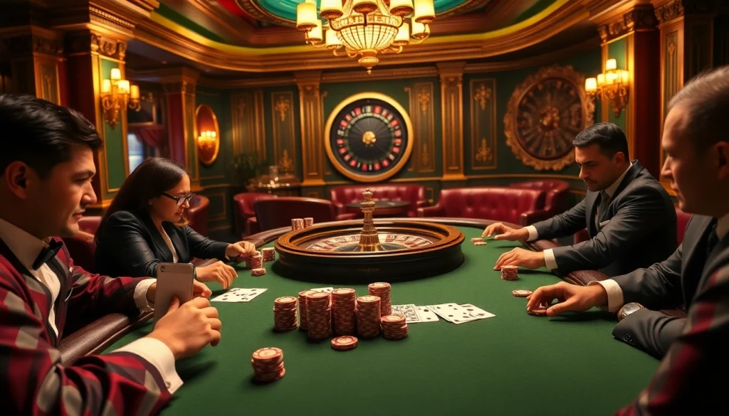 Engagement in a thrilling poker game at a luxury casino reflecting hidden wiki tor secrets.