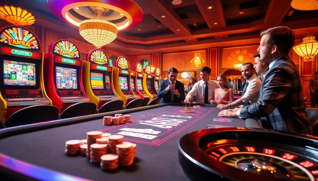 Experience the thrill of Trang game Haywin with professional gamblers at a vibrant casino table.