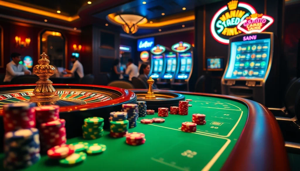 Experience the thrill of lô kép miền bắc with vibrant gaming tables and excited players.