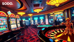 SODO Casino enhances excitement with vibrant tables, slot machines, and live games.