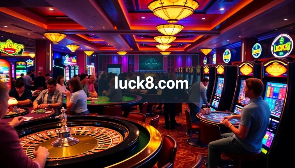 Người chơi đang trải nghiệm cảm giác phấn khích khi tham gia nhiều trò chơi tại sàn casino của https://luck8.com.