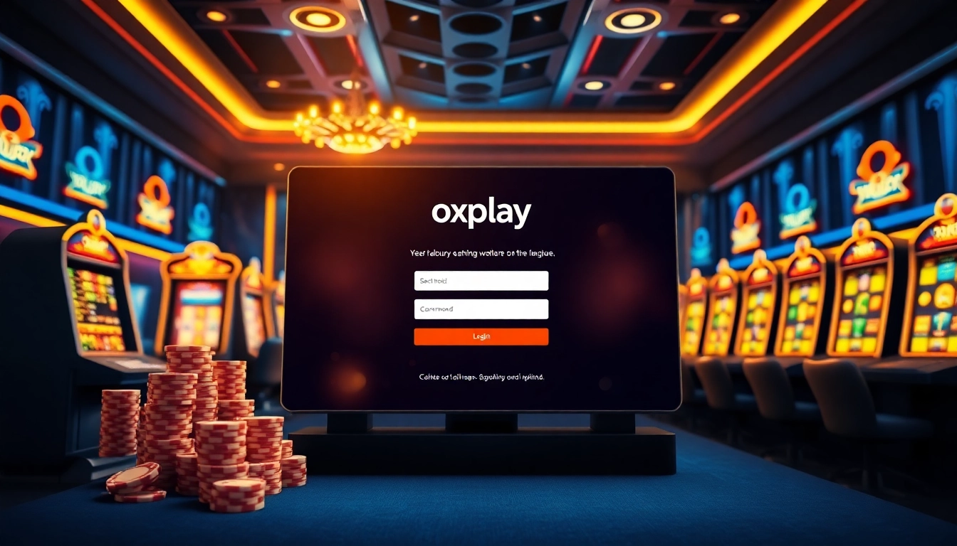 Experience a premium oxplay login interface amidst an exciting online casino atmosphere