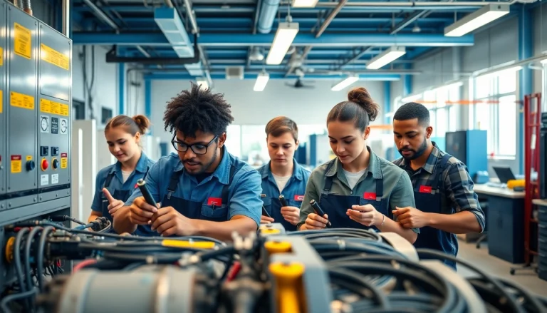 Students learning at a Trade School Knoxville TN focused on hands-on education.