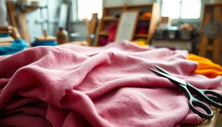 Bekijk de wafel katoenen stof met een rijke textuur en een creatieve setting.