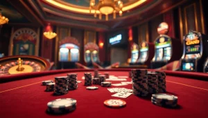 Experience the excitement of casino gaming with Man88 featuring poker chips and roulette.