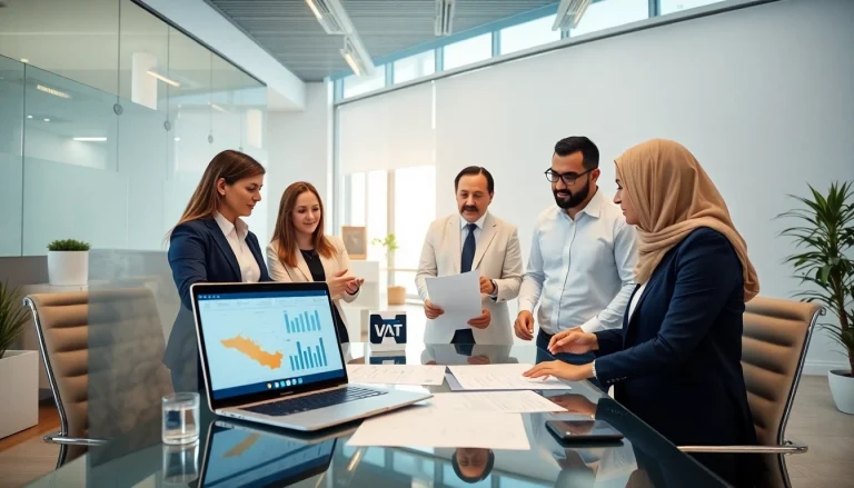 Professional team providing expert VAT services in UAE, showcasing collaboration and financial expertise.