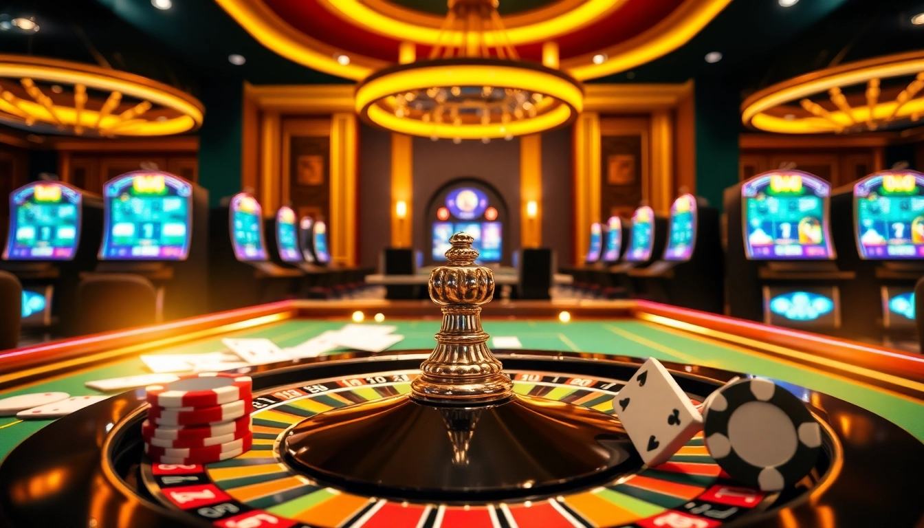 Vivez l'excitation du meilleur casino en ligne avec des jetons de poker vibrants et l'action de la roulette.