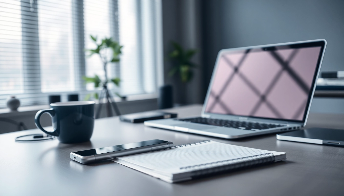 Opinia redakcji na tle nowoczesnego biurka z laptopem i smartfonem.