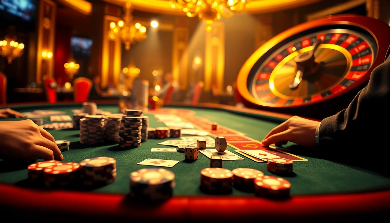 Experience the thrill of gambling at a luxurious casino with rebahin-themed elements, showcasing poker chips and cards.