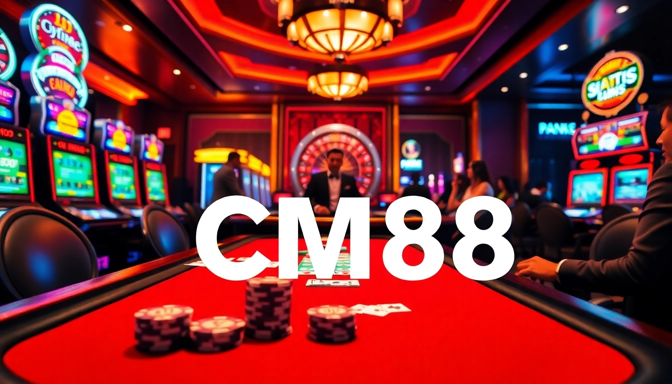 Experience the thrill of CM88 at a luxurious casino poker table.