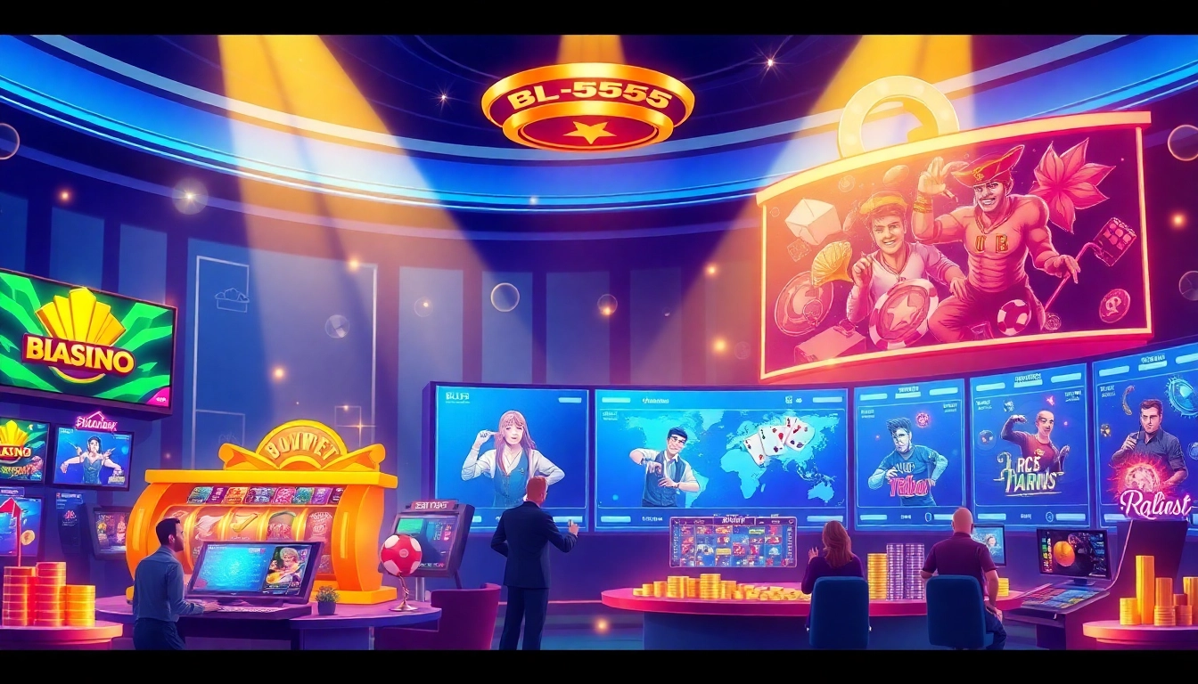 Exciting BL555 online gambling platform with vibrant games and betting interfaces.