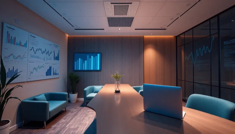 Profesjonalne biuro księgowe w Mieście Poznań z prezentacją wykresów finansowych i przyjazną przestrzenią.