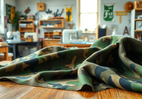 Bekijk variaties in camouflage stoffen met unieke patronen en texturen.