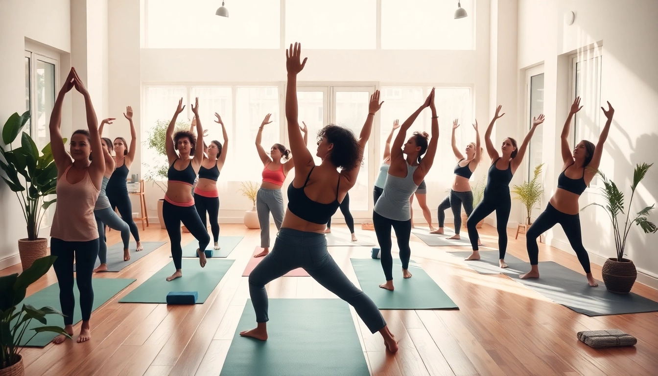 ホットヨガ おすすめを強調するホットヨガスタジオのシーン。多様な参加者が穏やかな環境で練習しています。