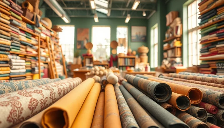 Bekijk canvas stoffen in een kleurrijke stoffenwinkel, vol met diverse patronen en texturen.