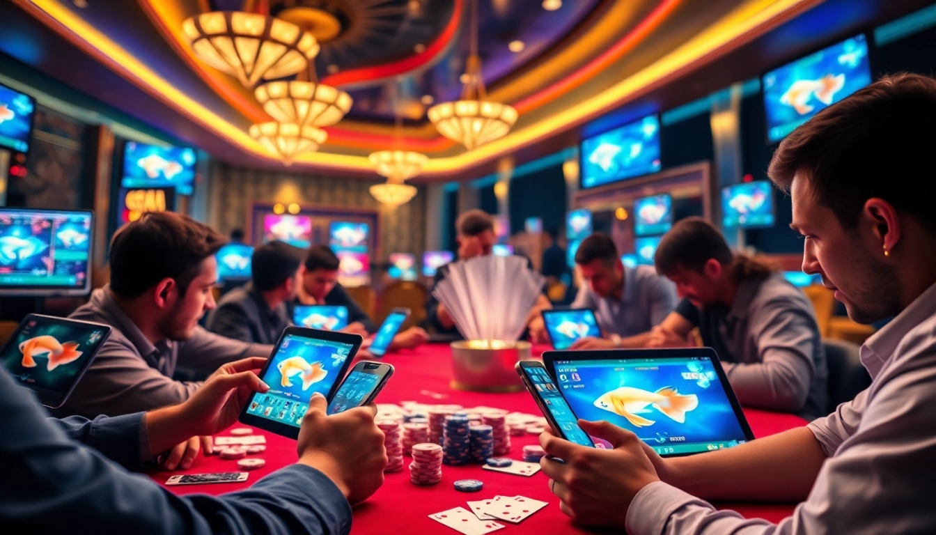 Engaging bắn cá đổi thưởng action with players winning at colorful online fish shooting games.